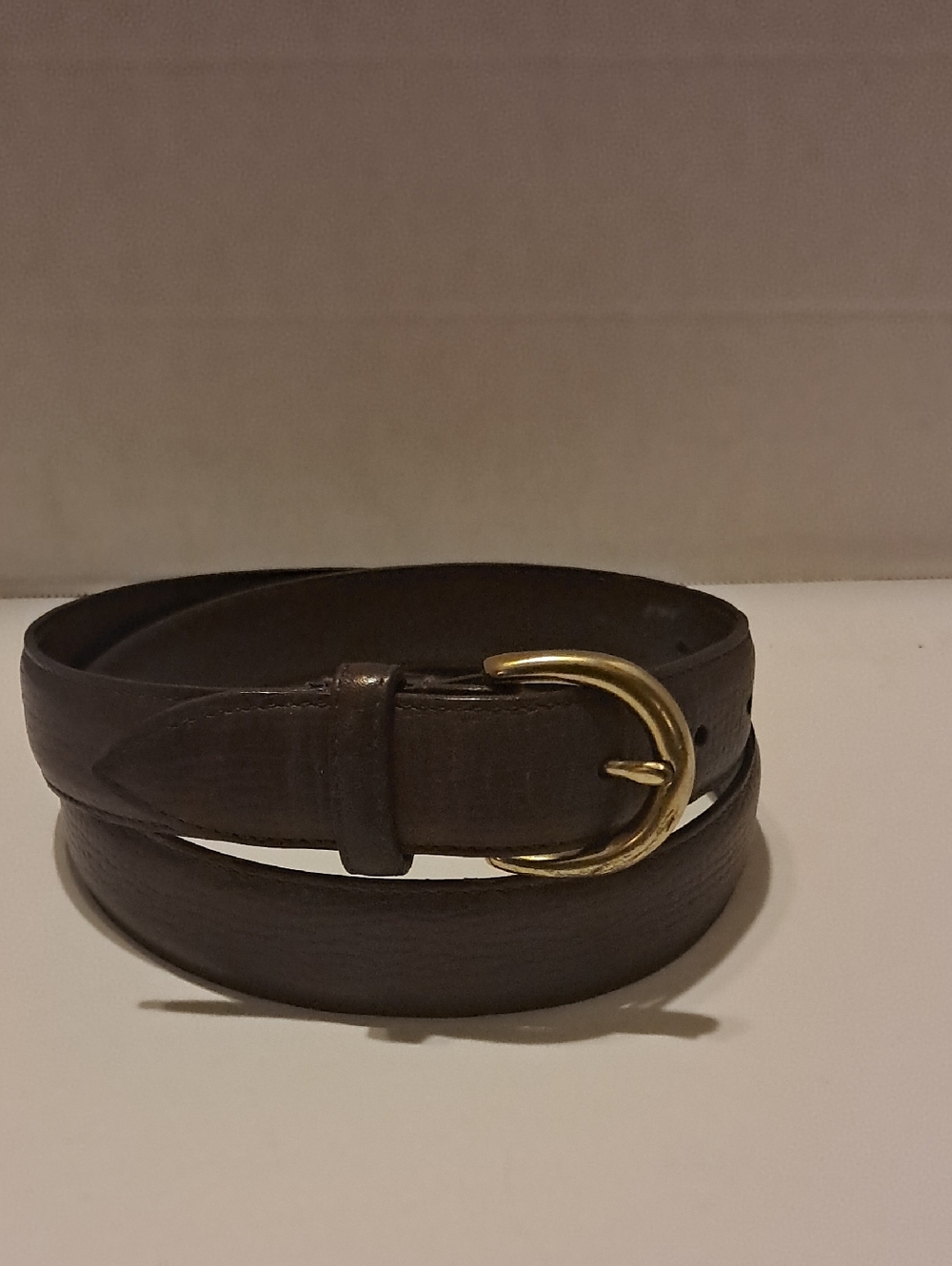 Coach Brown Cowhide Leather Logo-Stamped Belt with Solid Brass Buckle - Picture 5 of 9